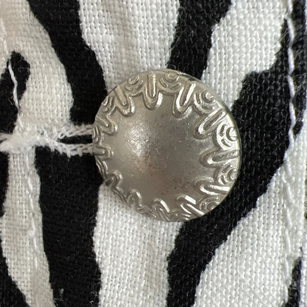 Anthropologie Lucy & Laurel 100% Linen Light Jacket Plus Size 3X‎ Trucker Zebra